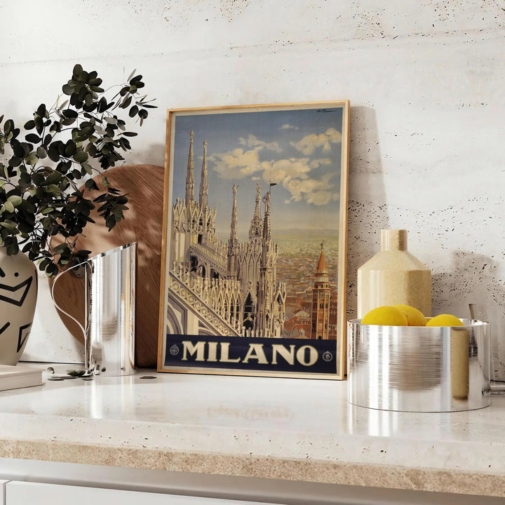 Milano Travel Poster Art Print Travel Poster High Quality Frame Premium Print Home Decor Color