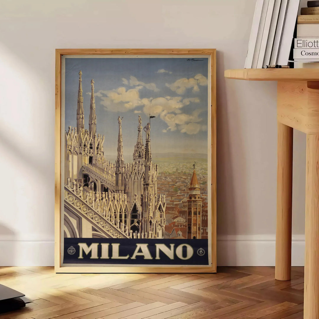 Milano Travel Poster Art Print Travel Poster High Quality Frame Premium Print Home Decor Color