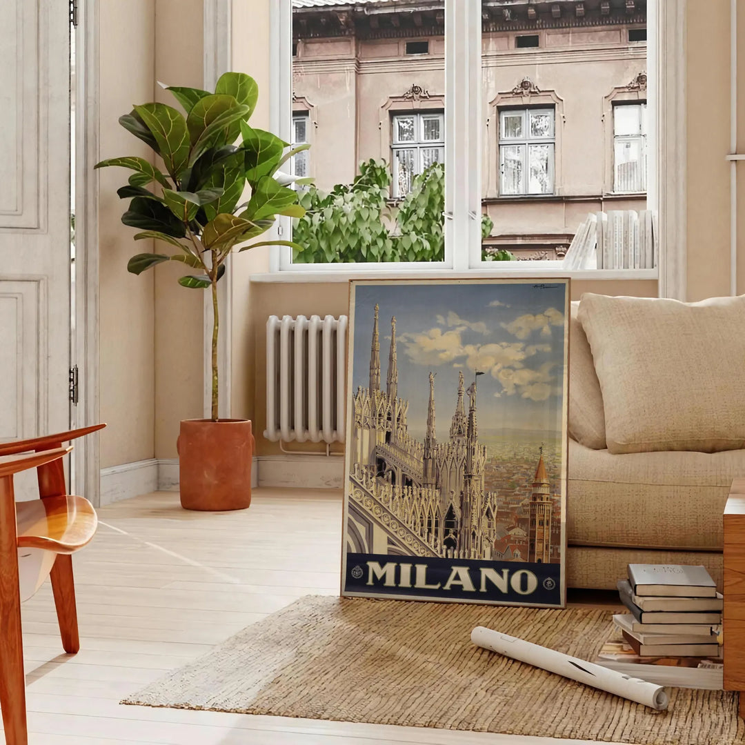 Milano Travel Poster Art Print Travel Poster High Quality Frame Premium Print Home Decor Color