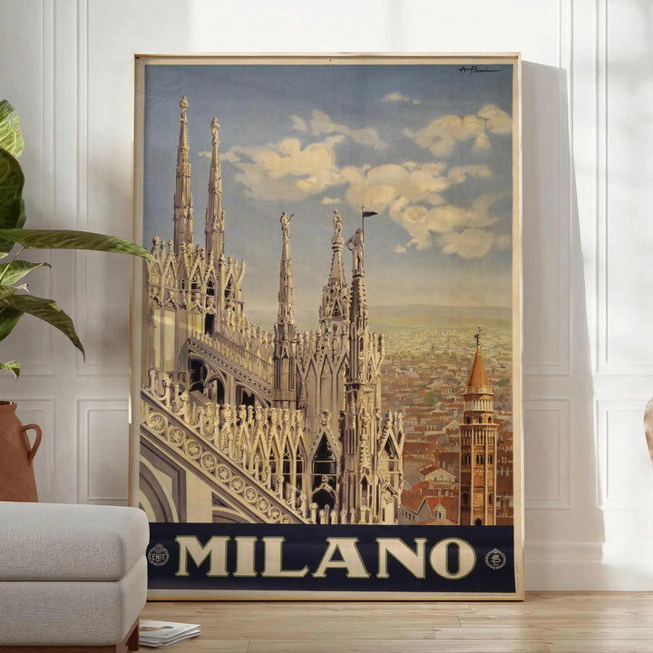 Milano Travel Poster Art Print Travel Poster High Quality Frame Premium Print Home Decor Color