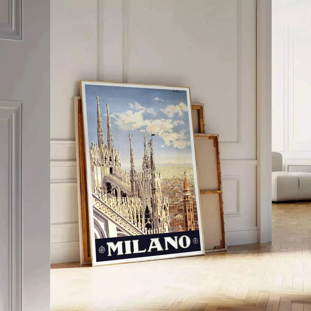 Milano Travel Poster Art Travel Poster High Quality Frame Premium Print Home Decor Color