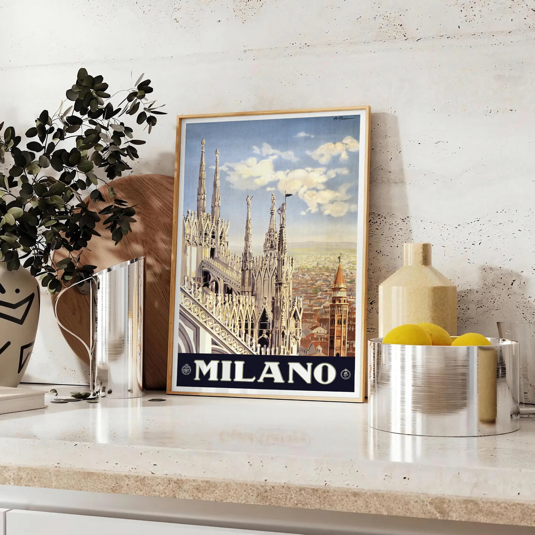 Milano Travel Poster Art Travel Poster High Quality Frame Premium Print Home Decor Color