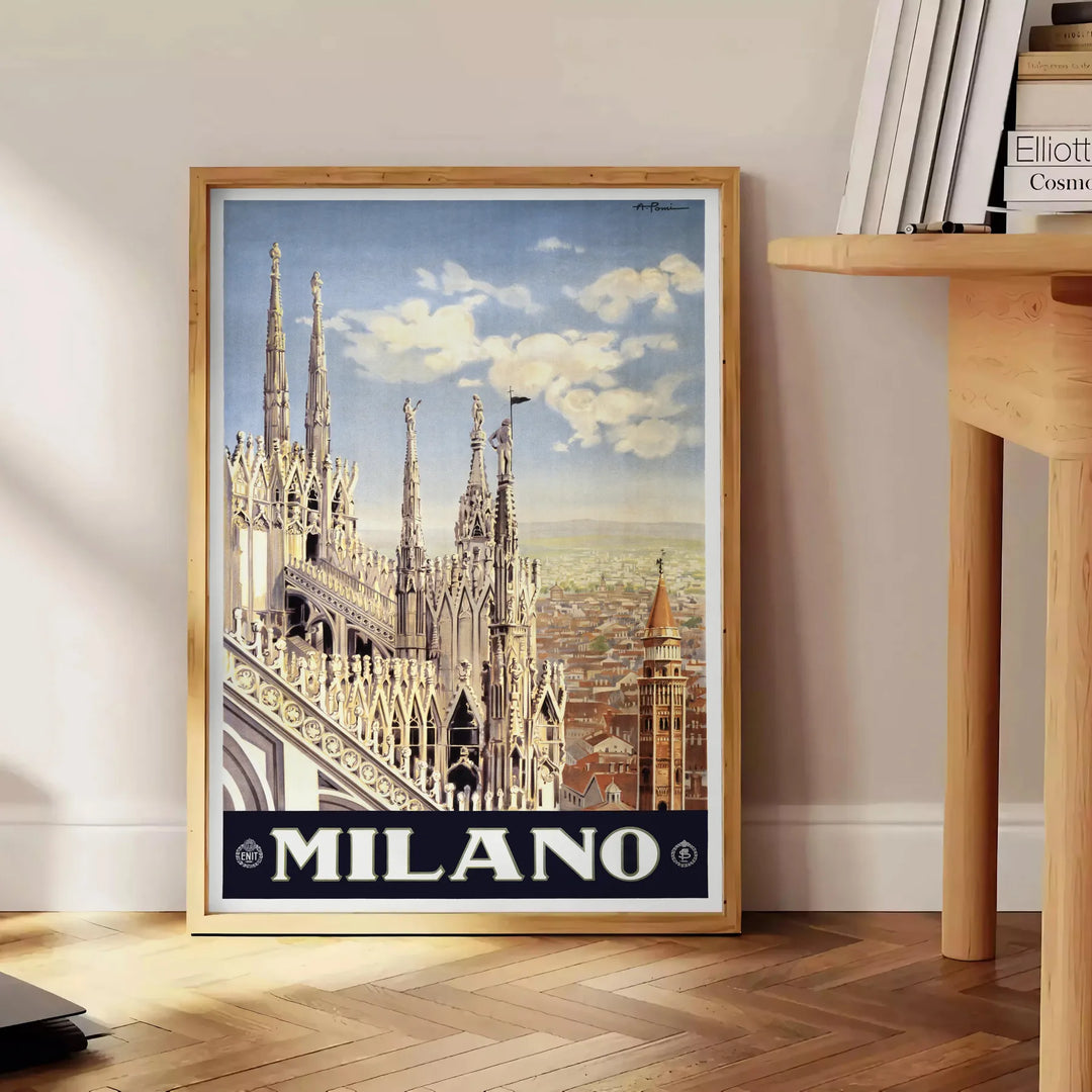 Milano Travel Poster Art Travel Poster High Quality Frame Premium Print Home Decor Color