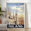 un voyage artistique Milan affiche captivante nuances noir vert Parfaite rêve évasion cadre