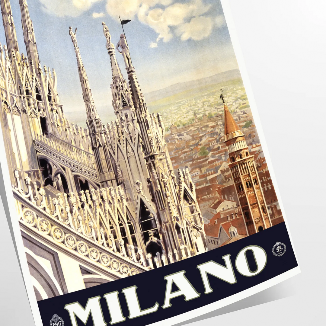 Milano Travel Poster Art Travel Poster High Quality Frame Premium Print Home Decor Color