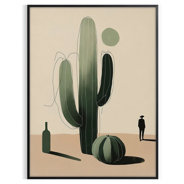 Minimal Botanical Cactus Art