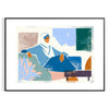 touch modern elegance space Minimal Colored Portrait Poster orange gray tones artwork perfect room gift stylish addition wall art collection sizes A4 cm A0