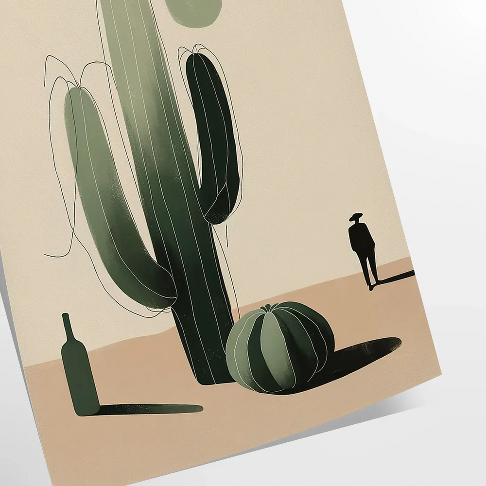 Minimal Botanical Cactus Art Travel Poster High Quality Frame Premium Print Home Decor Color