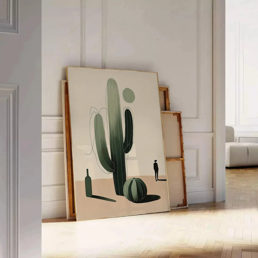 Minimal Botanical Cactus Art Travel Poster High Quality Frame Premium Print Home Decor Color