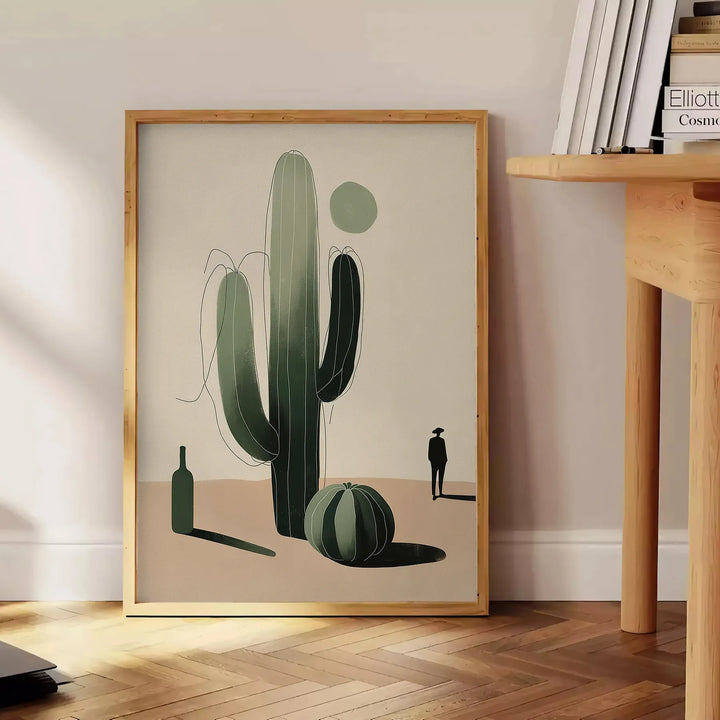 Minimal Botanical Cactus Art Travel Poster High Quality Frame Premium Print Home Decor Color