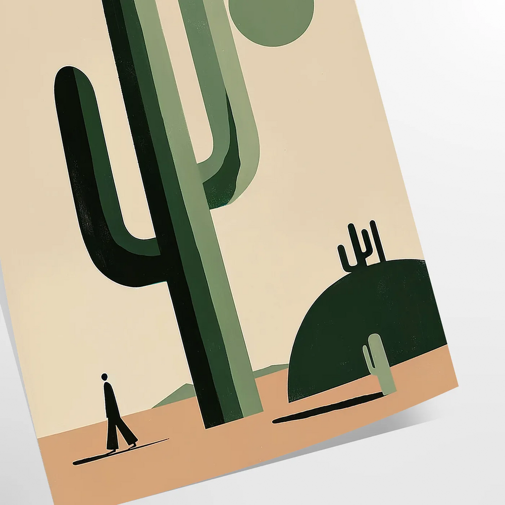 Minimal Botanical Cactus Poster 1 Travel Poster High Quality Frame Premium Print Home Decor Color