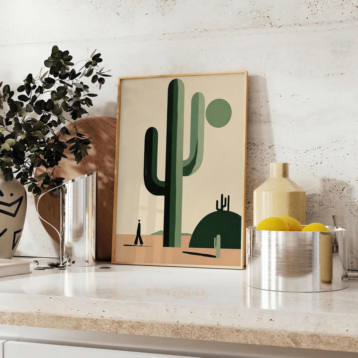 Minimal Botanical Cactus Poster 1 Travel Poster High Quality Frame Premium Print Home Decor Color