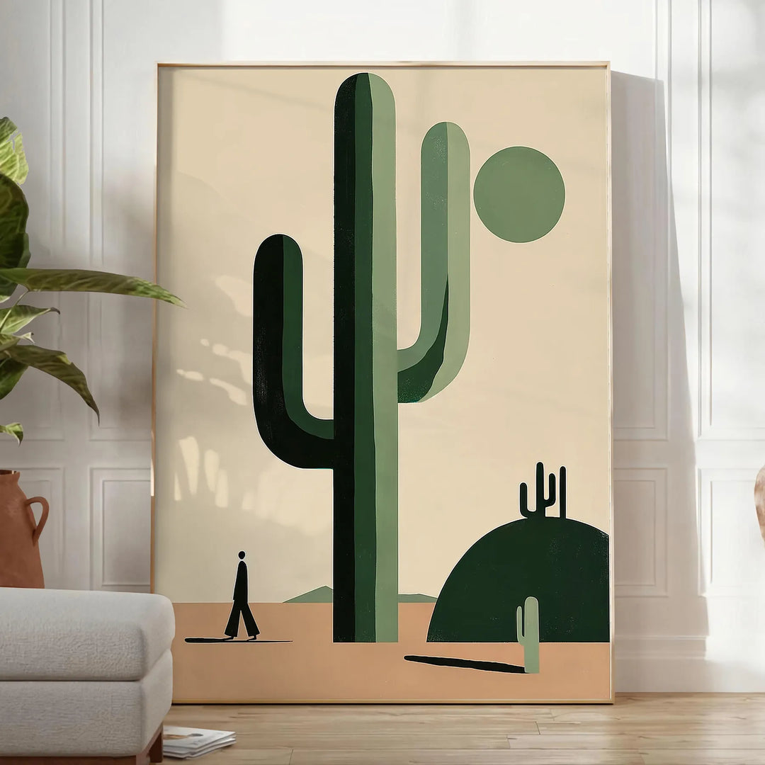 Minimal Botanical Cactus Poster 1 Travel Poster High Quality Frame Premium Print Home Decor Color