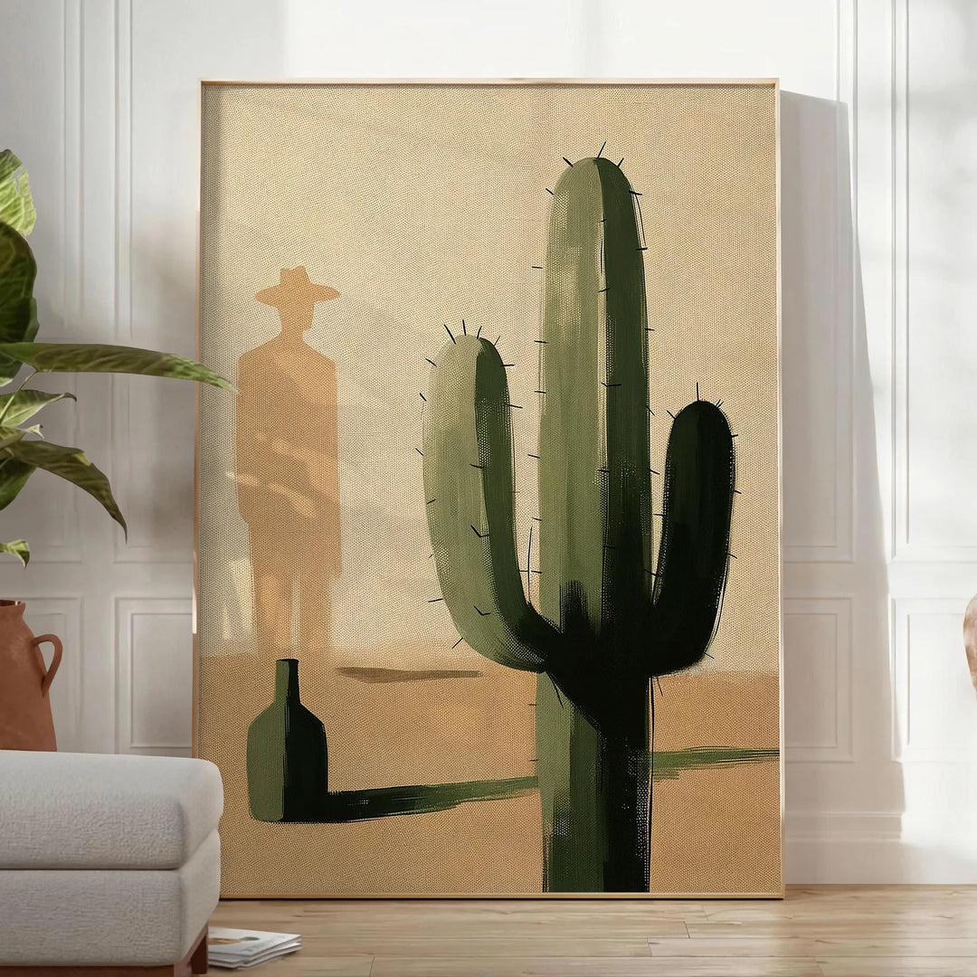 Minimal Botanical Cactus Poster Travel Poster High Quality Frame Premium Print Home Decor Color