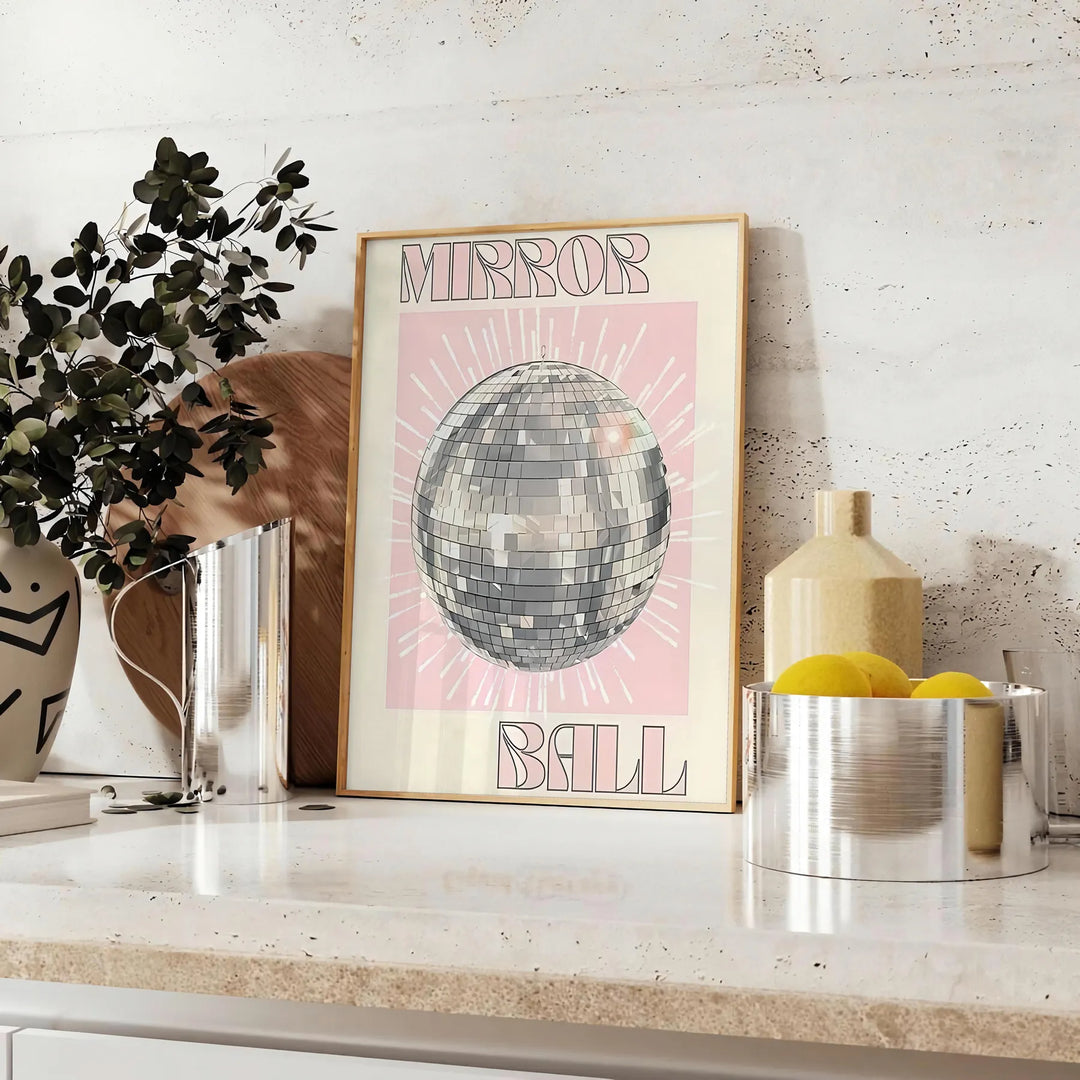 Mirror Ball Popular Art Travel Poster High Quality Frame Premium Print Home Decor Color