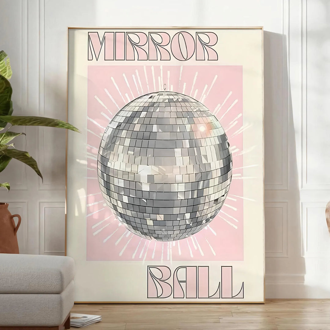 Mirror Ball Popular Art Travel Poster High Quality Frame Premium Print Home Decor Color