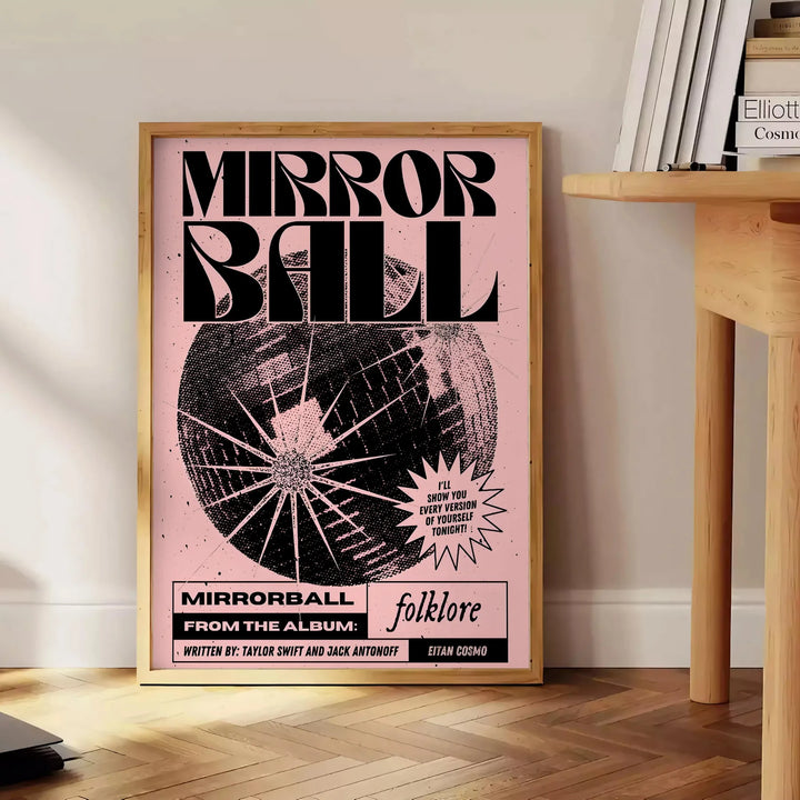 Mirror Ball Popular Poster Travel Poster High Quality Frame Premium Print Home Decor Color