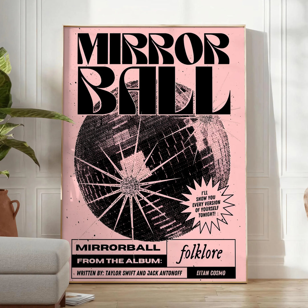 Mirror Ball Popular Poster Travel Poster High Quality Frame Premium Print Home Decor Color