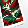 space dynamic MMA fight sport poster black green wall art unique gift captivating print energy passion room sizes A4 cm A0