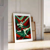 space dynamic MMA fight sport poster black green wall art unique gift captivating print energy passion room sizes A4 cm A0