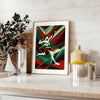 space dynamic MMA fight sport poster black green wall art unique gift captivating print energy passion room sizes A4 cm A0