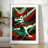 space dynamic MMA fight sport poster black green wall art unique gift captivating print energy passion room sizes A4 cm A0
