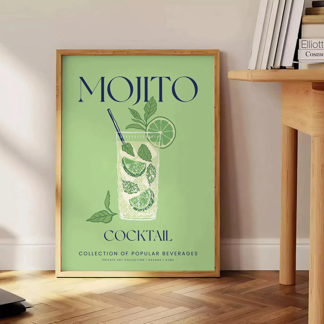 Mojito Cocktail Wall Art Travel Poster High Quality Frame Premium Print Home Decor Color