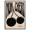 space Mon Cheri Cherry Groovy Art Poster striking piece dynamic black orange hues perfect wall addition unique gift room vivid artwork sizes A4 cm A0