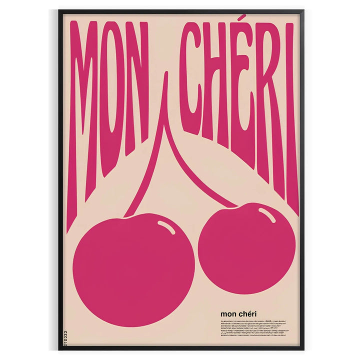 Mon Chri Cherries Kitchen Graphic Poster Travel Poster High Quality Frame Premium Print Home Decor Color