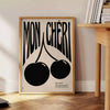 space Mon Cheri Cherry Groovy Art Poster striking piece dynamic black orange hues perfect wall addition unique gift room vivid artwork sizes A4 cm A0