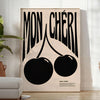 space Mon Cheri Cherry Groovy Art Poster striking piece dynamic black orange hues perfect wall addition unique gift room vivid artwork sizes A4 cm A0