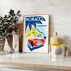 charm French Riviera Monaco Vintage Travel Poster vibrant yellow blue hues eye artwork perfect gift addition wall art collection standalone print space today