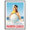 charm Monte Carlo vibrant vintage travel poster stunning hues yellow blue flair space unique gift walls artwork