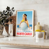 charm Monte Carlo vibrant vintage travel poster stunning hues yellow blue flair space unique gift walls artwork