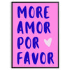 space Más Amor Por Favor motivational poster inspiring wall art piece blue purple tones thoughtful gift print various sizes A4 cm A0 room ambiance today