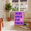 space Más Amor Por Favor motivational poster inspiring wall art piece blue purple tones thoughtful gift print various sizes A4 cm A0 room ambiance today