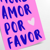 space Más Amor Por Favor motivational poster inspiring wall art piece blue purple tones thoughtful gift print various sizes A4 cm A0 room ambiance today