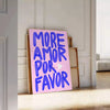 touch elegance space More Amor Por Favor poster trendy blue purple wall art heartfelt gift stylish artwork room decor A4 cm A0