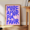 touch elegance space More Amor Por Favor poster trendy blue purple wall art heartfelt gift stylish artwork room decor A4 cm A0