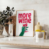 kitchen decor More Wine poster chic gray blue palette trendy wall art perfect gift lovers stylish touch space framed print unframed artwork walls today