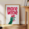 kitchen decor More Wine poster chic gray blue palette trendy wall art perfect gift lovers stylish touch space framed print unframed artwork walls today