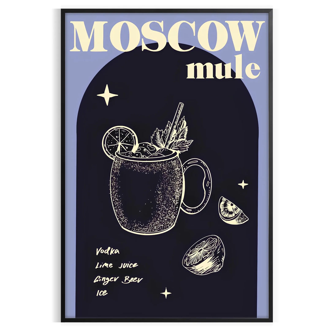 Moscow Muule Coktail Cocktail Print Travel Poster High Quality Frame Premium Print Home Decor Color