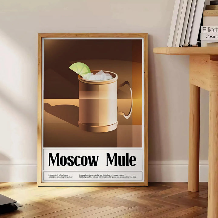 Moscow Mule Cocktail Wall Art Travel Poster High Quality Frame Premium Print Home Decor Color