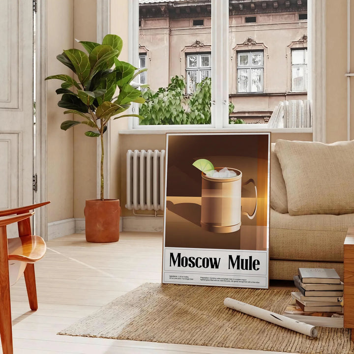 Moscow Mule Cocktail Wall Art Travel Poster High Quality Frame Premium Print Home Decor Color