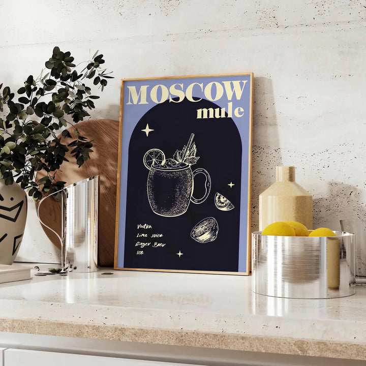 Moscow Muule Coktail Cocktail Print Travel Poster High Quality Frame Premium Print Home Decor Color