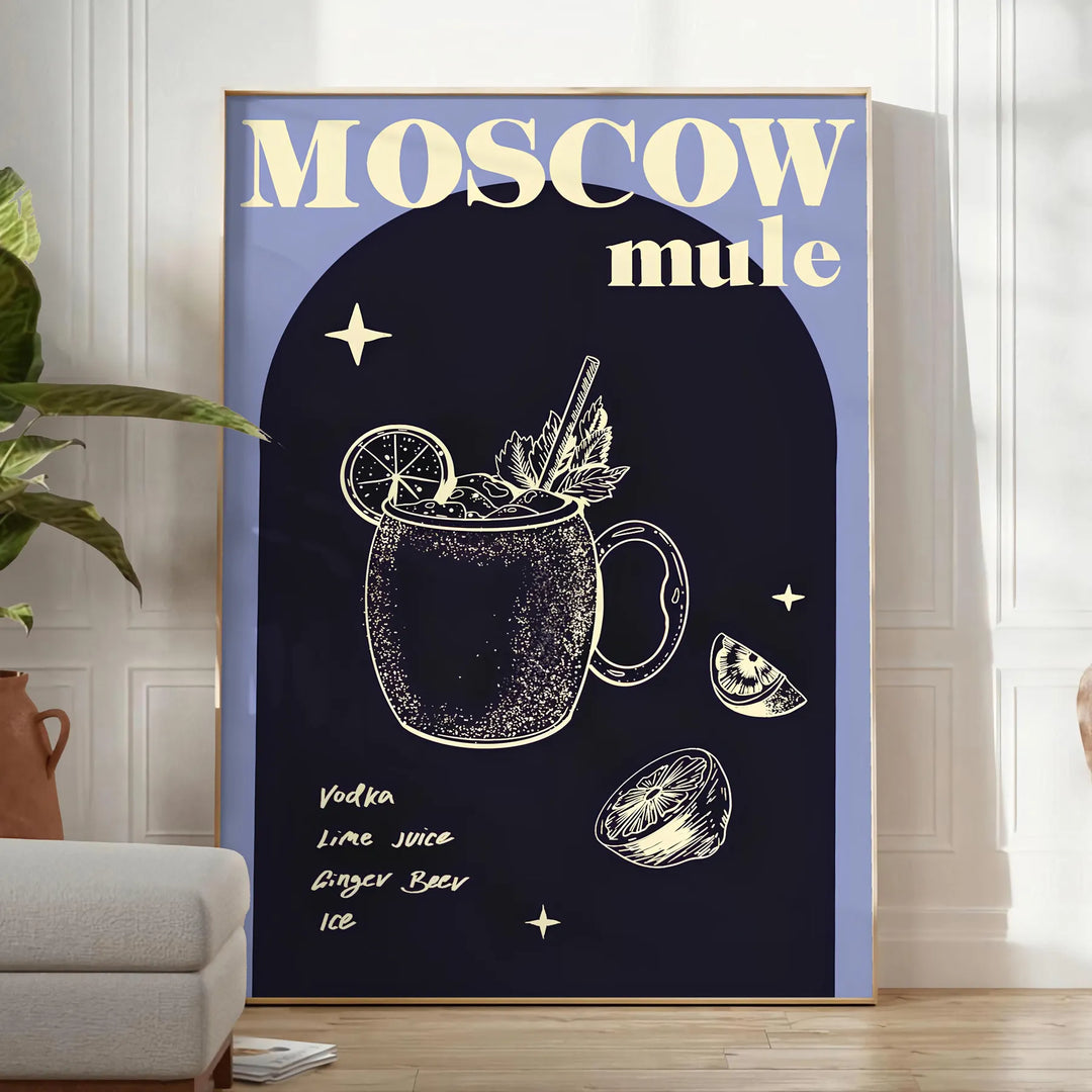 Moscow Muule Coktail Cocktail Print Travel Poster High Quality Frame Premium Print Home Decor Color