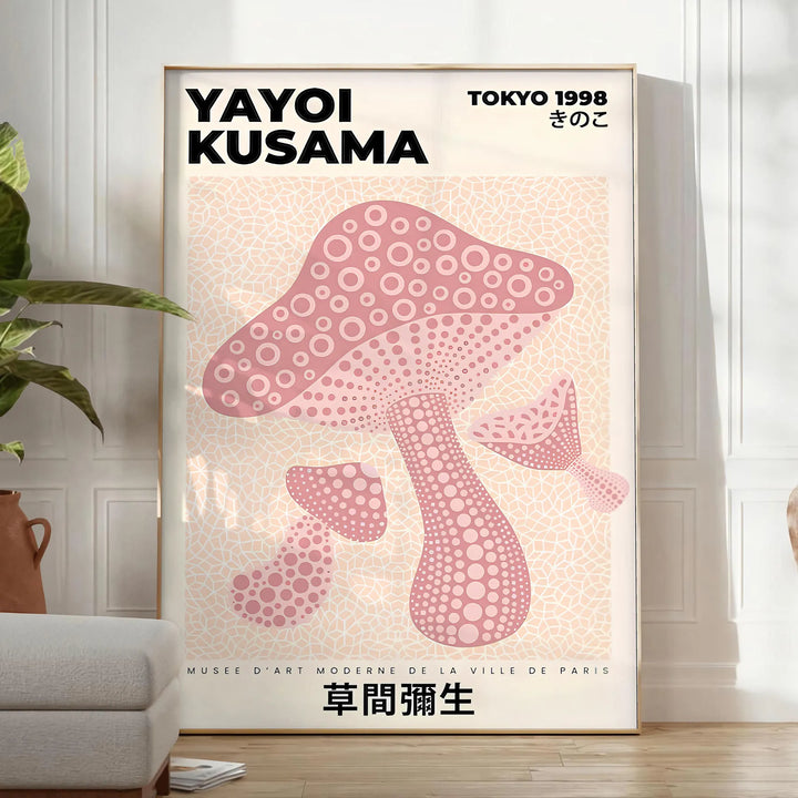 Mushroom Yayoi Kusama Art Travel Poster High Quality Frame Premium Print Home Decor Color