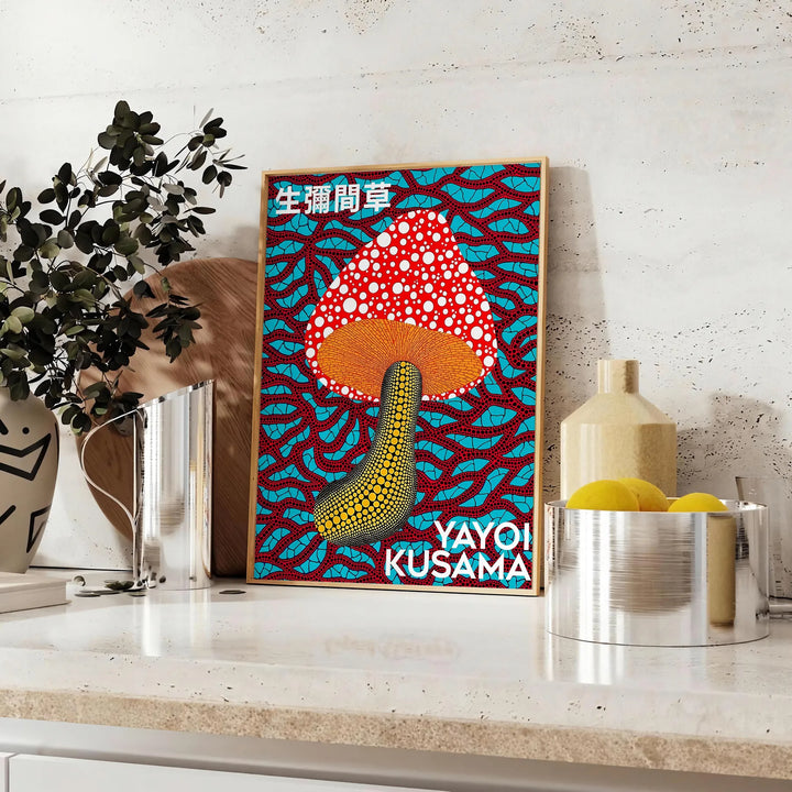 Mushroom Yayoi Kusama Poster 1 Travel Poster High Quality Frame Premium Print Home Decor Color