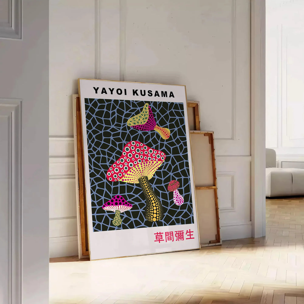 Mushroom Yayoi Kusama Poster Travel Poster High Quality Frame Premium Print Home Decor Color