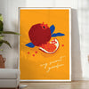 space My Secret Garden fruit poster vibrant orange blue hues captivating wall art ideal gift splash nature indoors various dimensions A4 cm A0